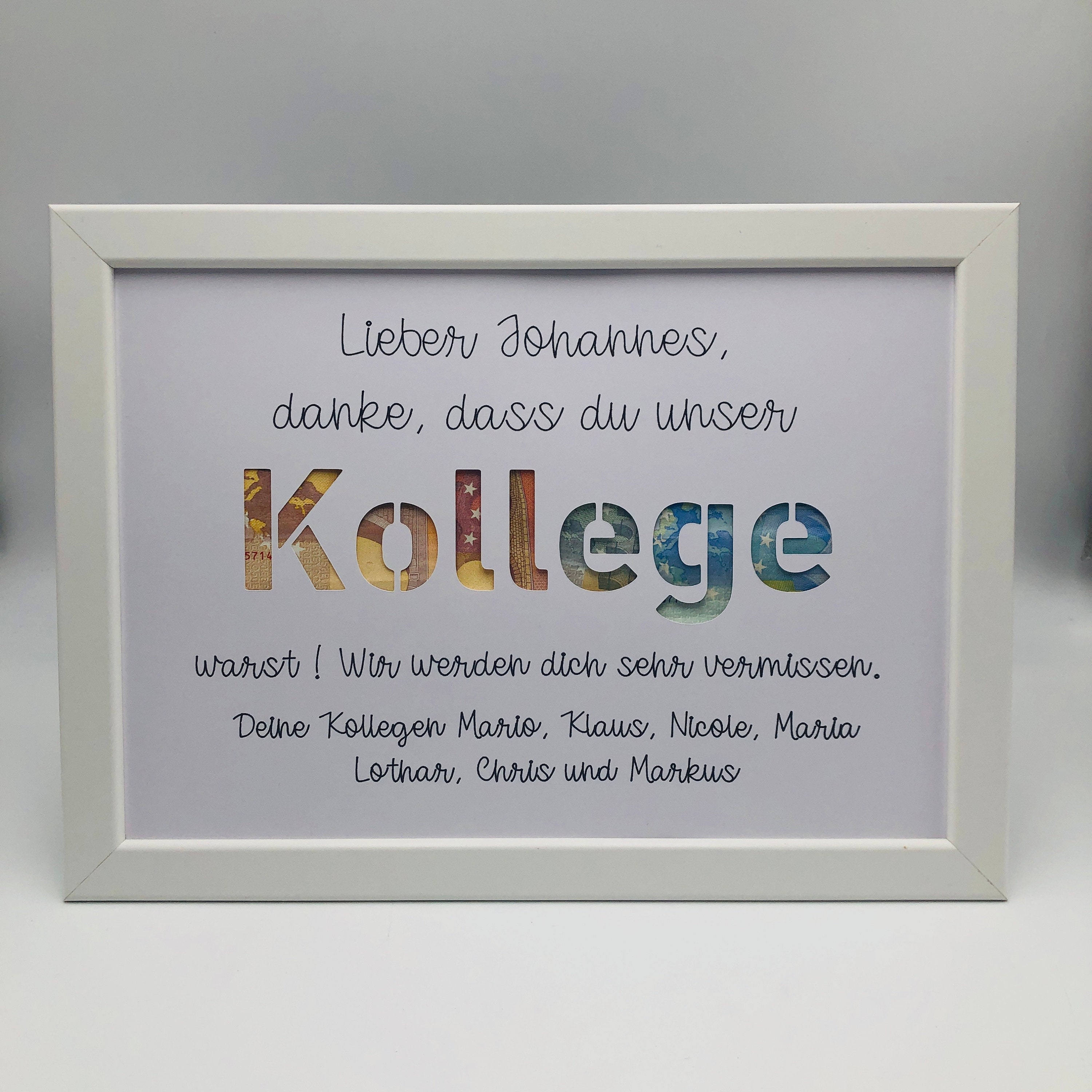 Geldgeschenk Zum Abschied Kollege Geschenk Zum Ruhestand Zur - Etsy