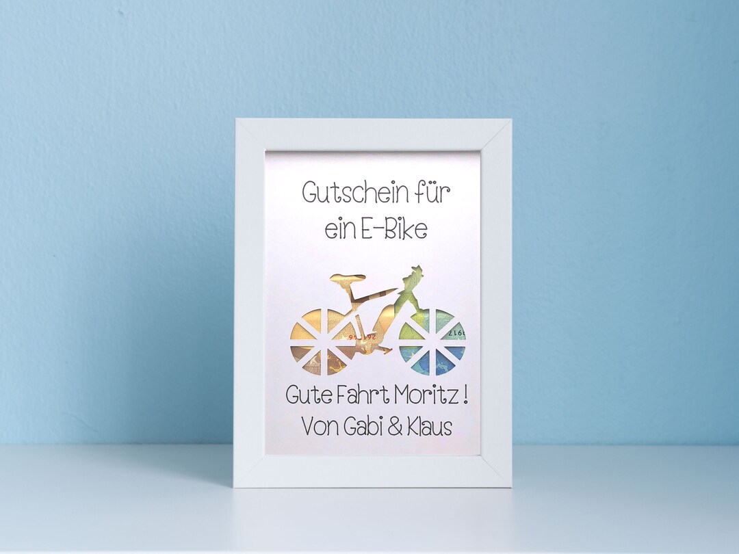 Geldgeschenk Geburtstag Gutschein für ein EBike Etsy.de