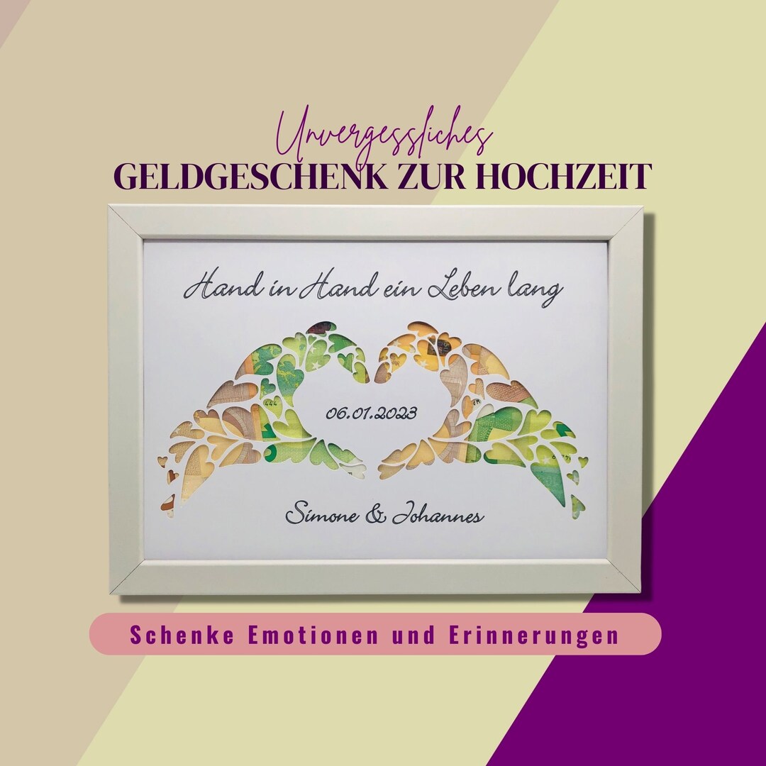 Geldgeschenk Hochzeit, Geburtstag, Verlobung, Silberhochzeit