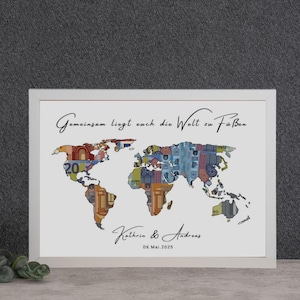 Geldgeschenk Hochzeit personalisiert, Geldgeschenk Weltkarte, Hochzeit Geldgeschenk Reise, Hochzeitsgeschenk Reise Geld, Gutschein Hochzeit