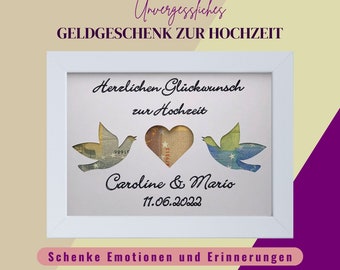 Geldgeschenk Hochzeit, Geldgeschenk Verlobung, Geschenk zur Silberhochzeit, Geld verschenken Hochzeit, Geldgeschenkverpackung