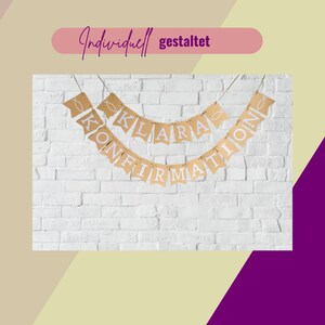 Garland confirmation, personalized garland, banner confirmation, decorative confirmation, garlands, flags & pennants, pennant chain with name image 2