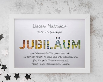 Geldgeschenk zum Jubiläum, originelles Geldgeschenk zum Jubiläum, Geschenk Betriebsjubiläum, Mitarbeitergeschenke Jubiläum