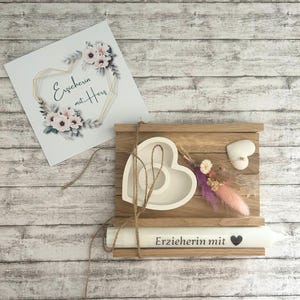 Geschenk Erzieherin, Erzieherin mit Herz, Erzieherin Abschied, Geschenkset Erzieher, Dankeschön Geschenk,  Abschiedsgeschenk Kita