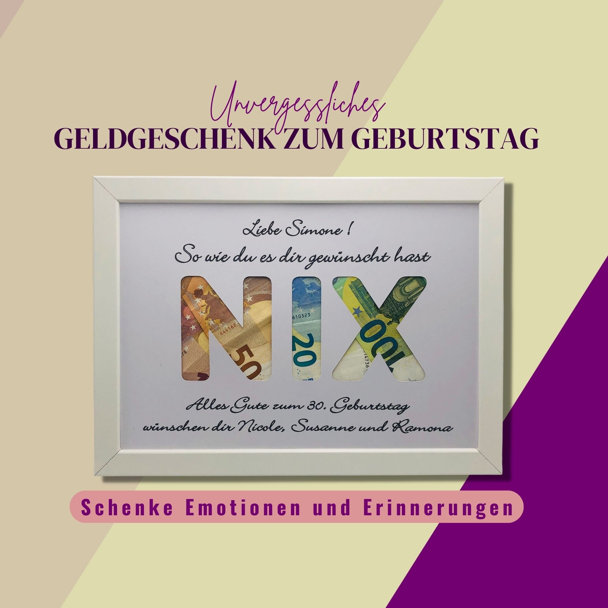 Geldgeschenk zum Geburtstag, Geburtstag Geschenk nix, lustige