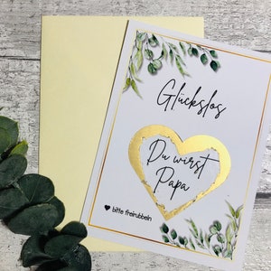 Schwangerschaft verkünden, Du wirst Papa, Rubbellos, Geschenk für den werdenden Vater, Glückslos, Überraschung, DIN A6 Karte