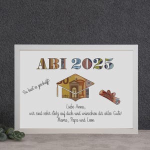 Geldgeschenk zum Abitur, Geldgeschenk zur bestandenen Prüfung, Bachelor Abschluss Geschenk, Geschenke zum bestandenen Examen, personalisiert
