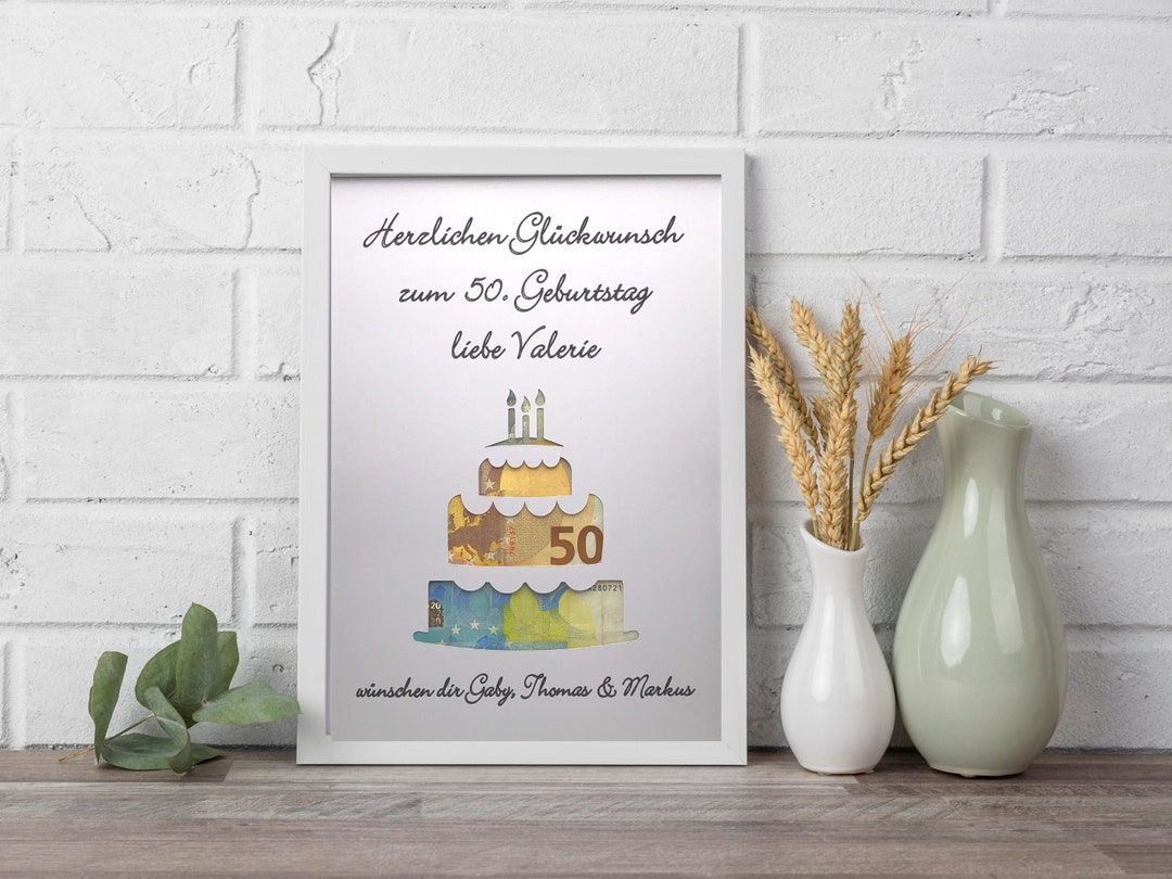Geldgeschenk runder Geburtstag Geld verschenken im Etsy.de
