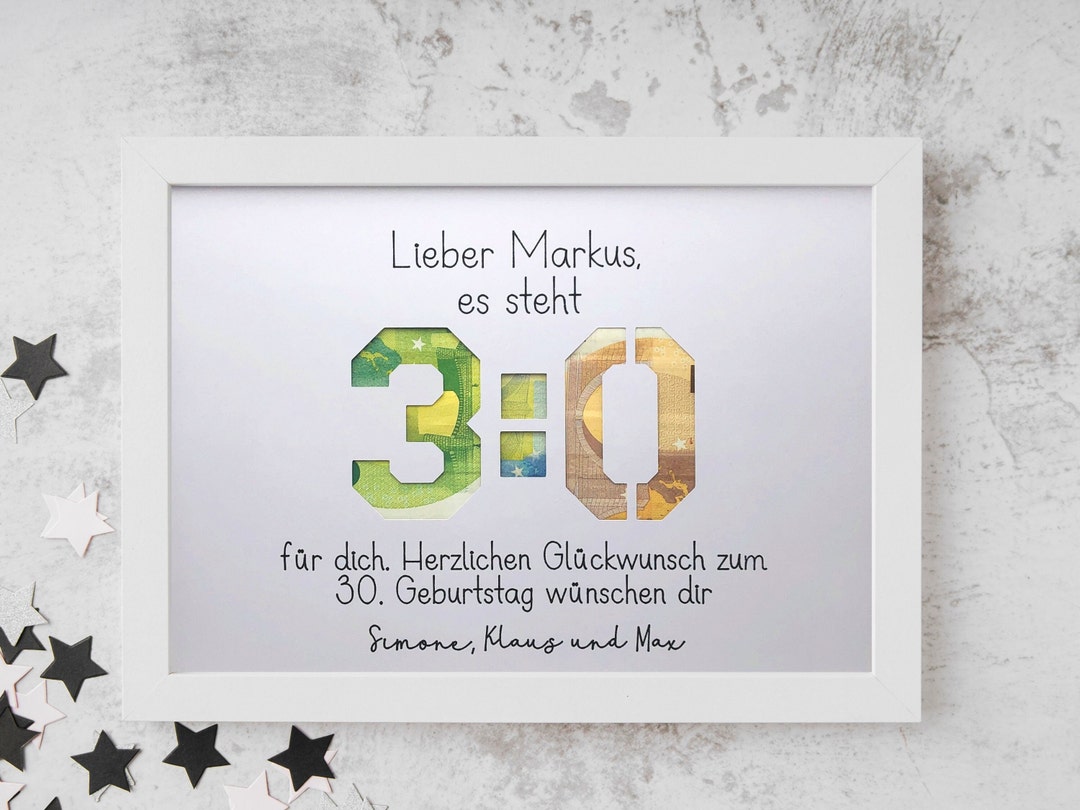 Money Gift for Birthday Picture Frame Money Gift Etsy