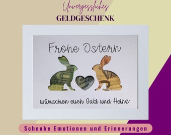 Geldgeschenk Ostern personalisiert, Gutschein Ostern, kleine Aufmerksamkeit verschenken, kleines Ostergeschenk, Geldgeschenkverpackung,