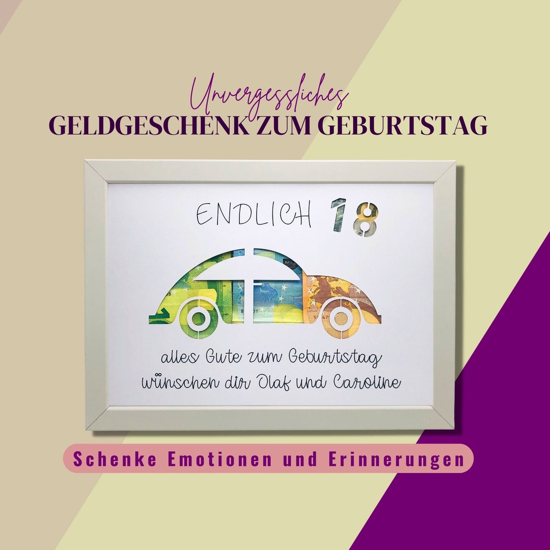 Geldgeschenk 18. Geburtstag, Geldgeschenk zum 18 Geburtstag, Gutschein