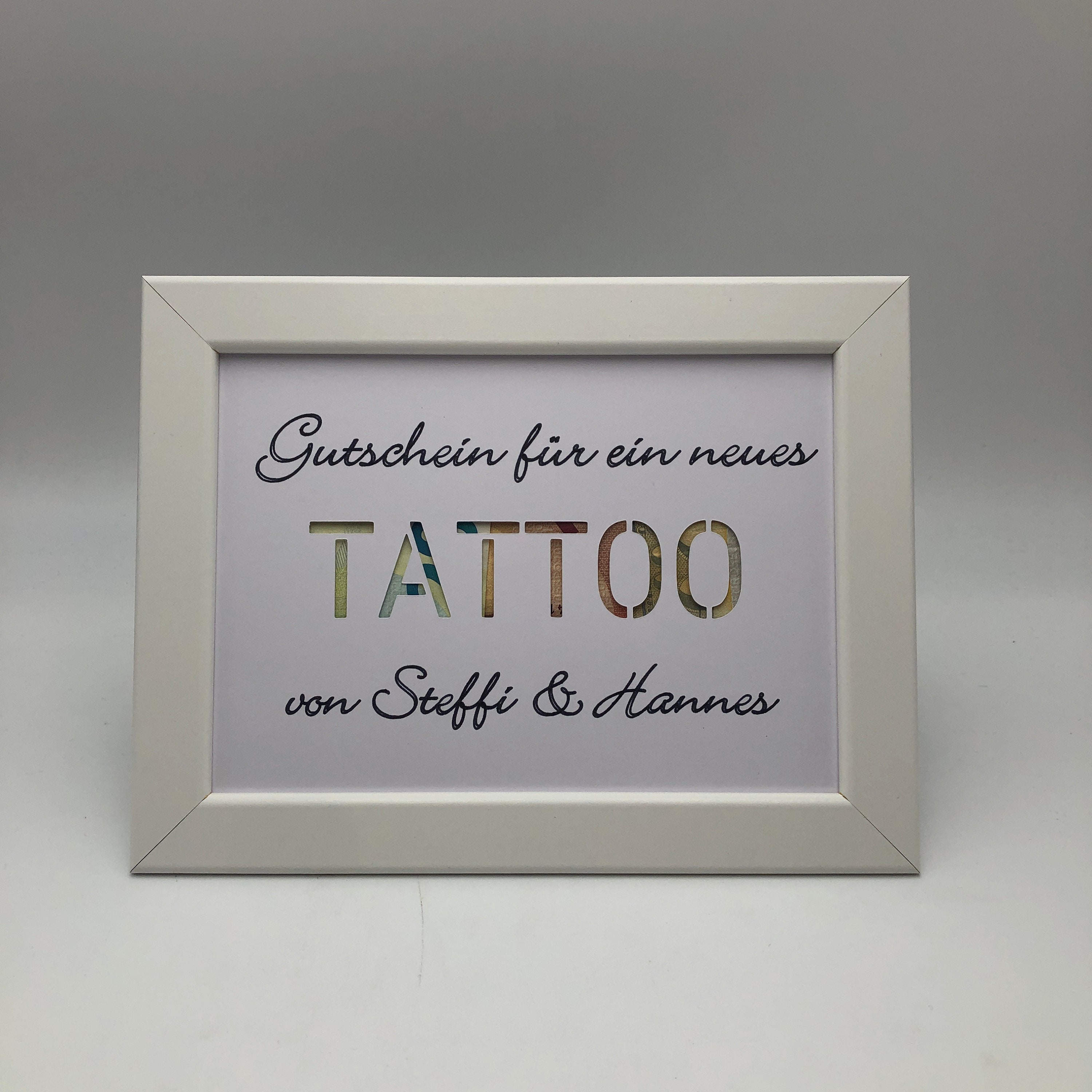 Geldgeschenk Geburtstag personalisiert Geld für Tattoo Etsy.de