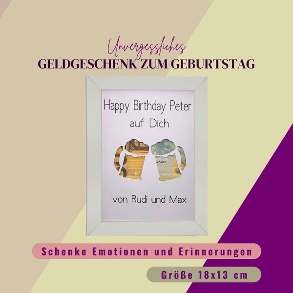 Geldgeschenk Männer Geburtstag, Geschenk personalisiert Mann, Geschenk Kumpel, Geschenk Bier, Geburtstagsgeschenk Bruder