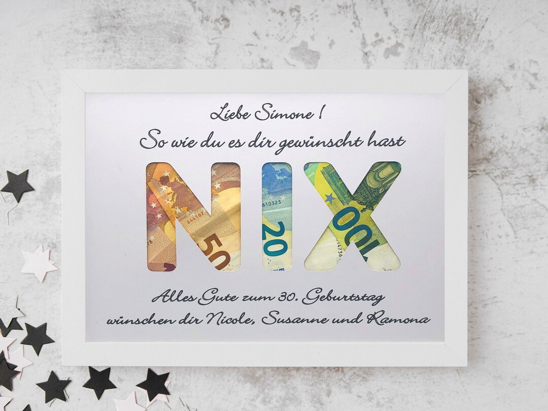 Geldgeschenk zum Geburtstag Geburtstag Geschenk nix lustige Etsy.de