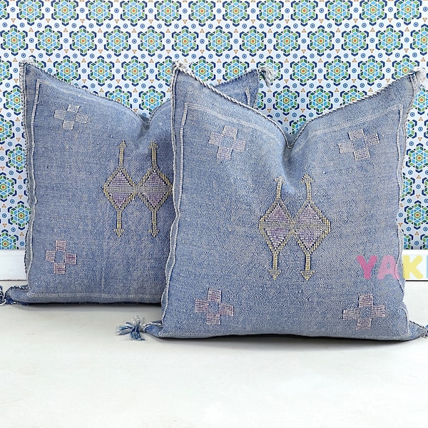 Blue Moroccan Pillow Etsy
