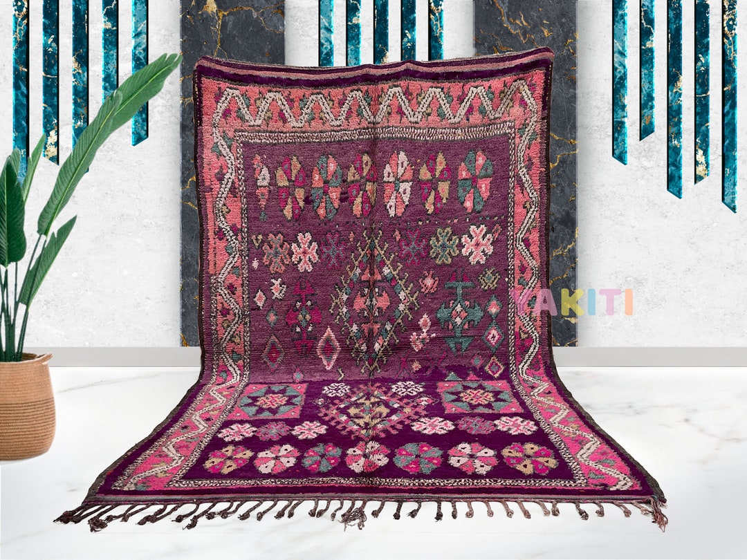 YAKITI - 6x8ft Moroccan Rug, Boujaad Area Rug, Modern Wool Rug, Living ...