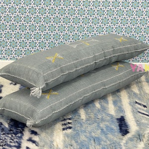 YAKITI-Grey Large Moroccan Pillows,Aka Cactus Silk pillow,Decorative pillows,Sabra pillows,Moroccan decor  Designer CACTUS