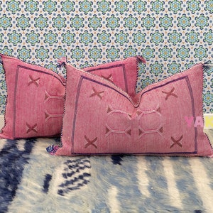 YAKITI-Pink Silk Moroccan Pillows,Aka Cactus Silk pillow,Decorative pillows,Sabra pillows,Moroccan decor Designer CACTUS