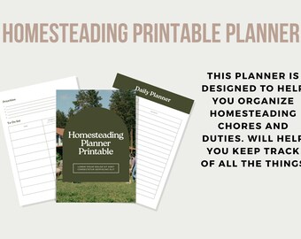 Homesteading Planner Printable | 158 Page Self-Sufficiency Binder | Garden, Livestock, Preserving Logs | Canva Editable Homestead Journal
