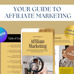 Affiliate Marketing 101 Workbook with MRR PLR Canva Editable Guide to Online Income for Beginners and Digital Sellers