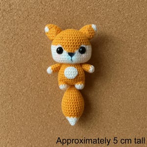 Mini Crochet Fox Doll,Tiny Amigurumi Animal,Pocket Fox Plushie,Handmade Micro Crochet Gift,Collectible Kawaii Toy