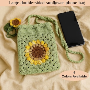 Sunflower crochet bag,crochet granny square bag,crochet crossbody bag,Handcraft Crochet Shoulder Gift for Birthday Gift,Thanks Teacher Gift