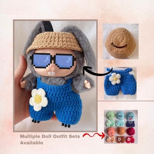 Handmade Crochet Plush Outfits,Clothes Sets For 17cm Dolls,Kawaii Outfits,Cute Amigurumi Accessories,Gifts For Her,Doll Excluded