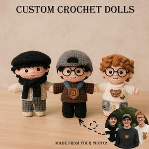 Paar Porträt Puppe, Benutzerdefinierte Paar Puppe, Look Alike Puppe, Häkeln Hochzeitsgeschenk, Jubiläum Geschenk, personalisierte Handmade häkeln Geschenk für Mama Papa