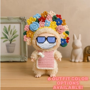 Crochet Doll Clothes Set,Fits 17cm Plush Dolls,Handmade Outfits with Hats,Kawaii Doll Crochet Clothes Set,Handmade Gift for Kids,No Doll