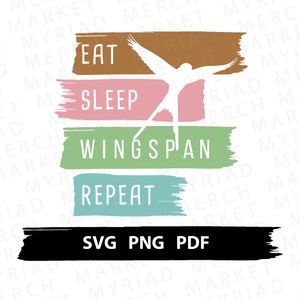 Wingspan Board Game SVG PNG PDF | Eat Sleep Wingspan Repeat, Bird Powers | Clipart for Cricut/Silhouette | Vector Cut File, Digital Download