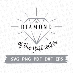 Bridgerton Show / Book Series Geïnspireerd SVG PNG DXF | Een diamant van het eerste water | Clipart Cricut/Silhouette | Vector Cut Bestand/Download
