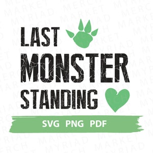 King of Tokyo Jeu de société inspiré SVG PNG PDF | Dernier monstre debout | | De guérison d’attaque Clipart Cricut/Silhouette | Vector Cut File, Télécharger