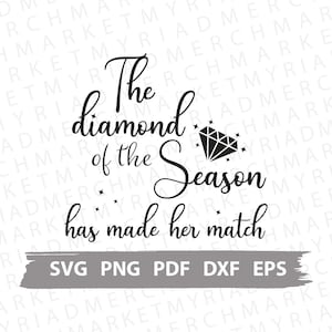 Bridgerton Show / Book Series SVG PNG DXF | De diamant van het seizoen heeft haar match | Clipart Cricut/Silhouette | Vector Cut Bestand/Download