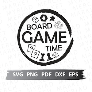 Gioco da tavolo SVG PNG PDF / Tempo di gioco da tavolo / Appassionato di magliette da gioco da tavolo / Clipart per Cricut / Silhouette / Vector Cut File, Download digitale