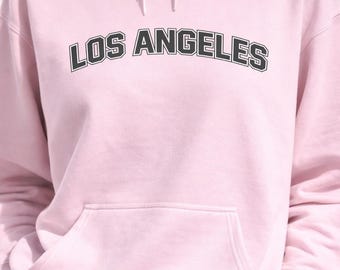 Bluza z kapturem Los Angeles, bluza w stylu uniwersyteckim, czerwona, oversize'owa bluza z kapturem w stylu streetwear, unisexowa bluza z nadrukiem LA