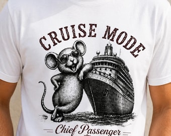 Cruise Mouse Shirt, Hantavirus Meme Unisex Tee Funny Cruise Ship Tee, Chief Passenger T-Shirt, Vintage Rodent Graphic, Vacation Travel Tee