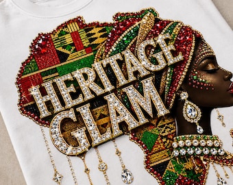 PNG digital de Juneteenth, mujer afrocéntrica glamurosa de la herencia cultural, diseño de sublimación de cultura africana, camiseta imprimible de la historia negra