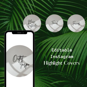 Bewerkbare hoogtepunten, Instagram-hoogtepunten, esthetische tekst, aanpasbare schoonheidssjabloon, IG-sjabloon, minimalistische sjabloon