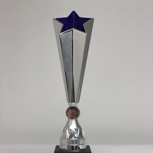 Trophy Monster Silver Plastic  Trophy Award 13 3/4&quot;  | for Club, School & Presentations | Free Engraving
