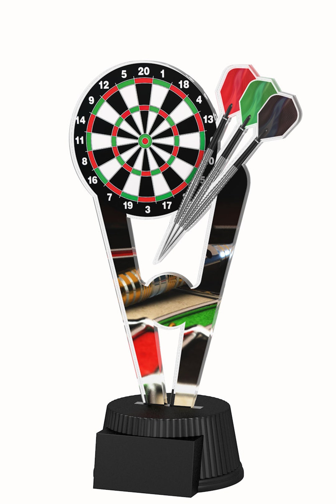 Trophy Monster Darts Full Color Printed 1/8 Thick Trophy Stunning Award