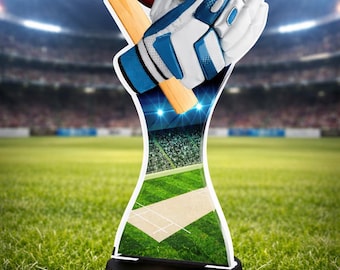 Cricket Trophy Award with Stadium Background | Bulk Discounts Available |Free Engraving