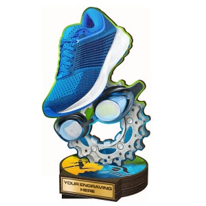 Trophy Monster Triathlon Wood Plaques Trophy Awards &quot; Eco Friendly &quot;