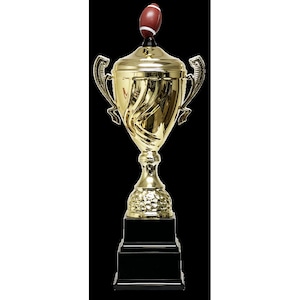 Trophymonster Luxury Large Double Tiered Gold  Metal Football Trophy Cup 29 1/2"