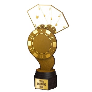 Trophy Monster  Card Real Wood Eco Friendly Trophy Awards