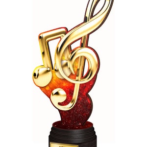 Trophy Monster  Music Real Wood Eco Friendly Trophy Awards