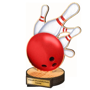 Trophy Monster Bowling  Wood Plaques Trophy Awards &quot; Eco Friendly &quot;
