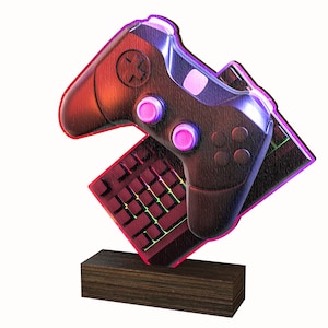 Trophy Monster  Gaming 5/16&#39; thick Wood Sculpture  Trophy Awards &quot; Eco Friendly &quot; 5 Sizes 4 Colors