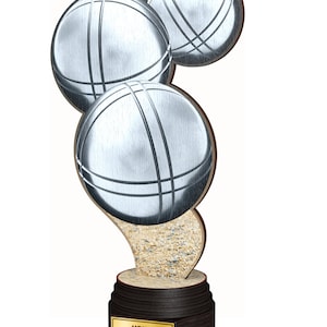Trophy Monster  Petanque Real Wood Eco Friendly Trophy Awards
