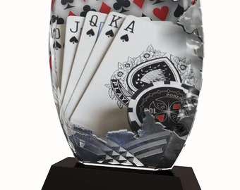 Trophy Monster  Cards Poker  Full Color Printed 5/16&quot; Thick Trophy Stunning Award