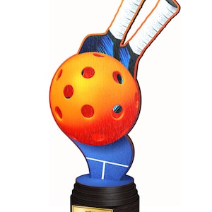 Trophy Monster  Pickleball  Real Wood Eco Friendly Trophy Awards